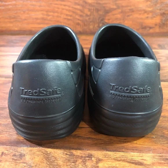 TredSafe Shoes Mens 7 Womens 8W Black Loafer Oil Slip Resistant Slip-on - Picture 3 of 7
